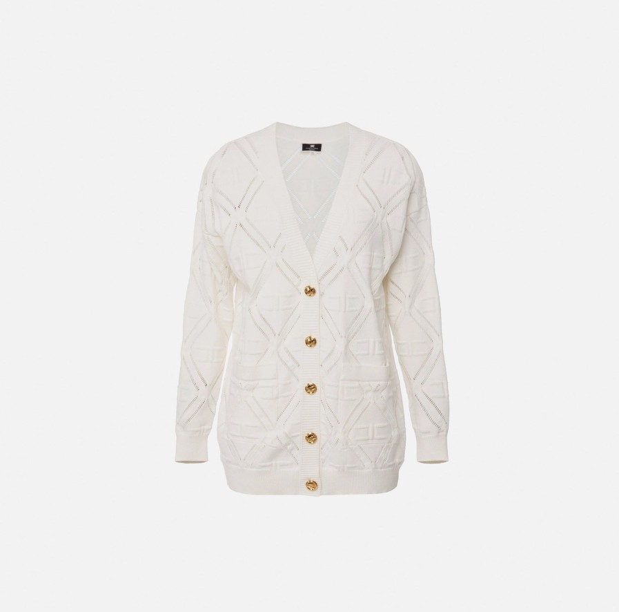 Abbigliamento ELISABETTA FRANCHI | Elisabetta Franchi Cardigan Over Avorio