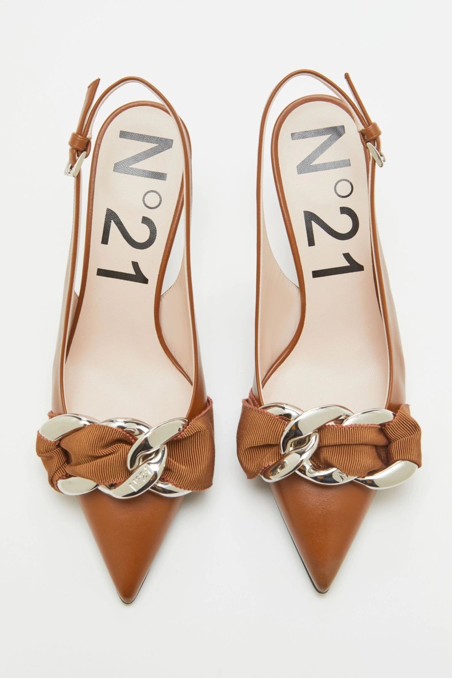 Scarpe N21 | N°21 - Slingback Con Catena Oversize Leather