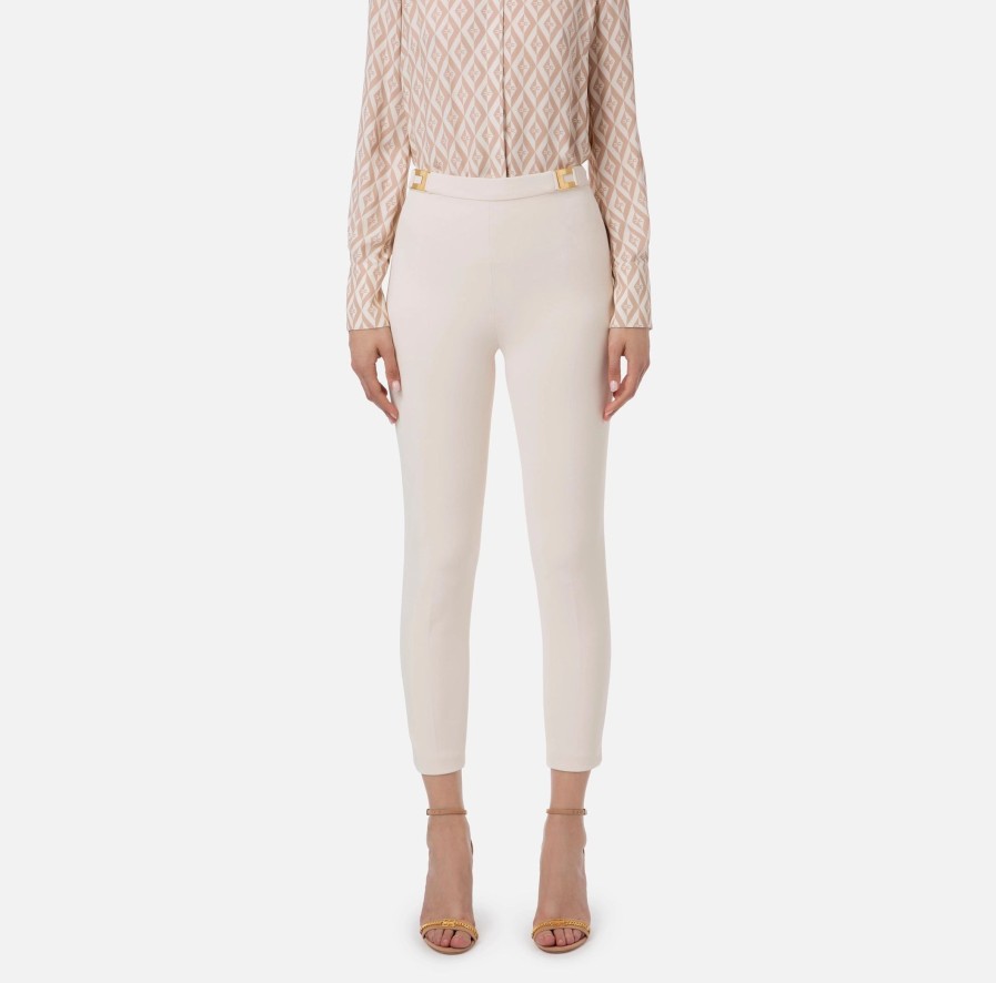 Abbigliamento ELISABETTA FRANCHI | Elisabetta Franchi Pantalone Crepe Burro