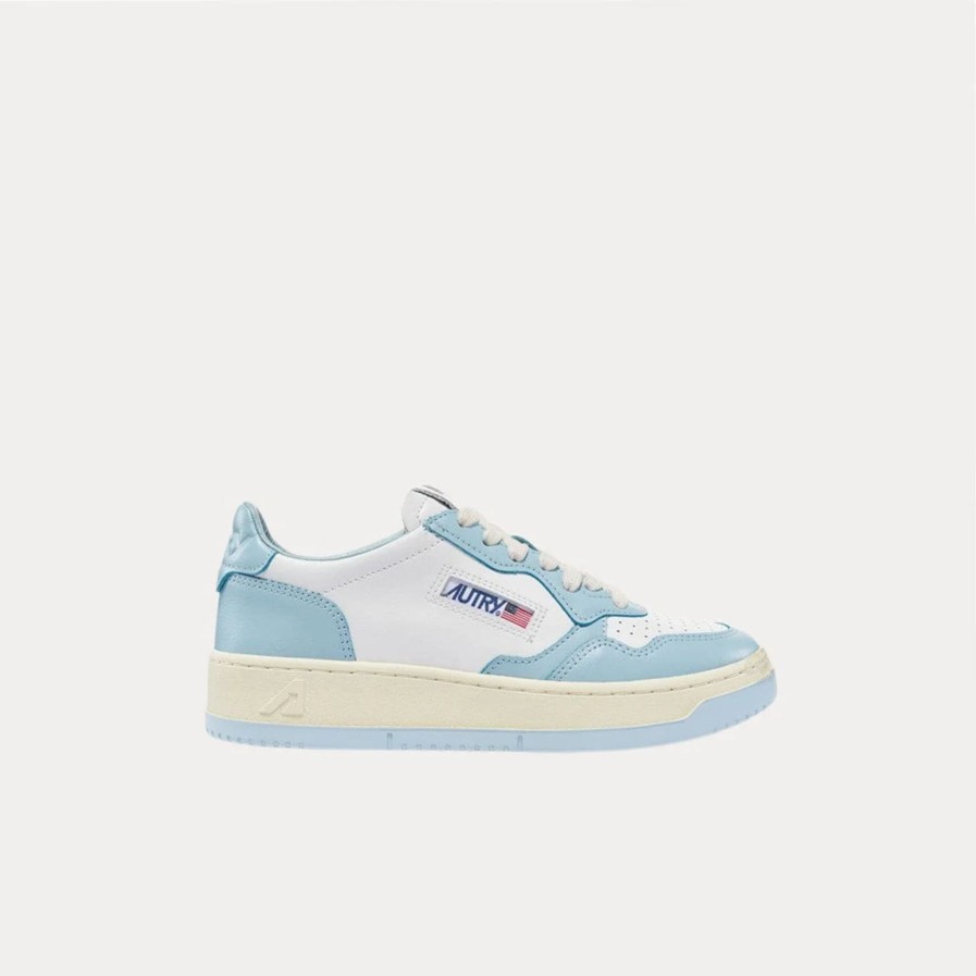 Scarpe AUTRY | Autry Sneakers In Pelle Bicolor Bianca E Azzurra Aulwwb40 St Blue/Wht