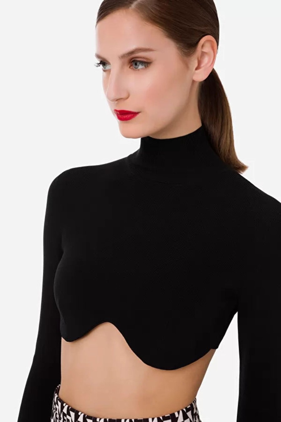 Abbigliamento ELISABETTA FRANCHI | Elisabetta Franchi Crop Top Nero