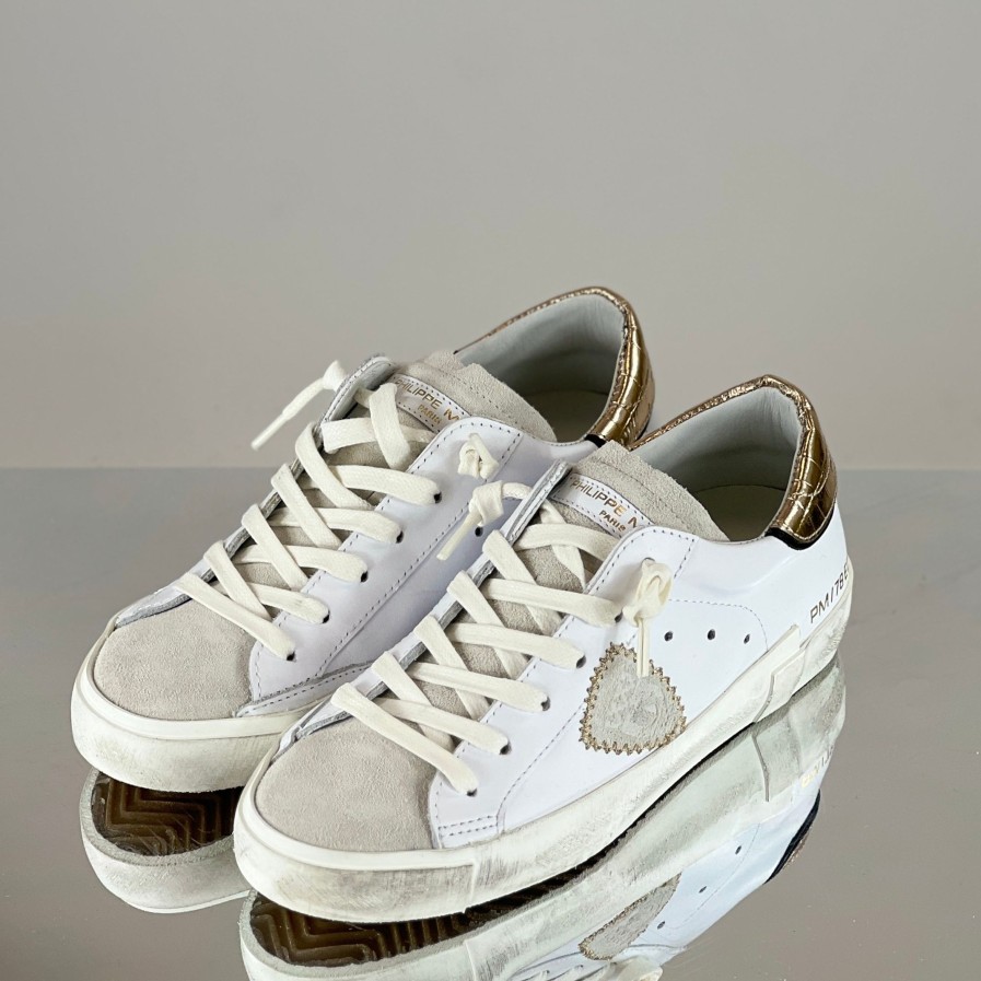 Scarpe PHILIPPE MODEL | Philippe Model - Sneakers Blanc Or