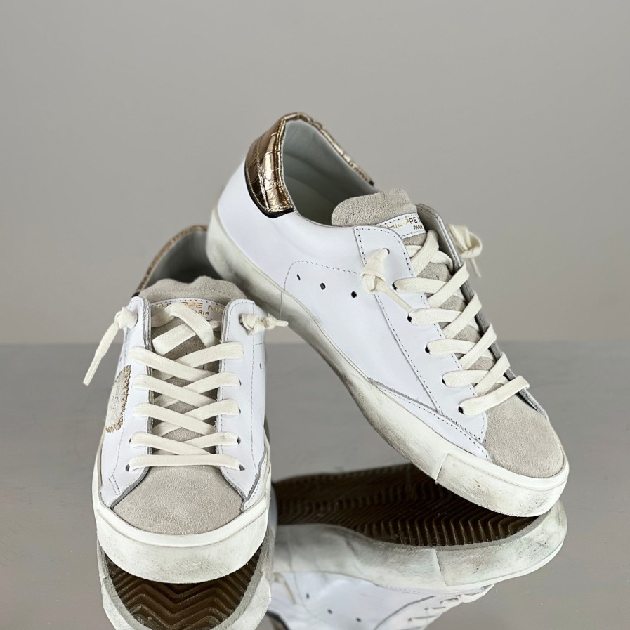 Scarpe PHILIPPE MODEL | Philippe Model - Sneakers Blanc Or