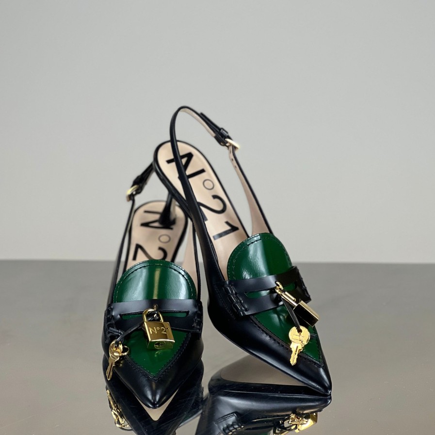 Scarpe N21 | N°21 - Slingbacks Black/Green