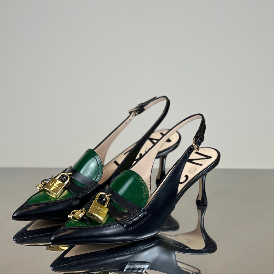 Scarpe N21 | N°21 - Slingbacks Black/Green