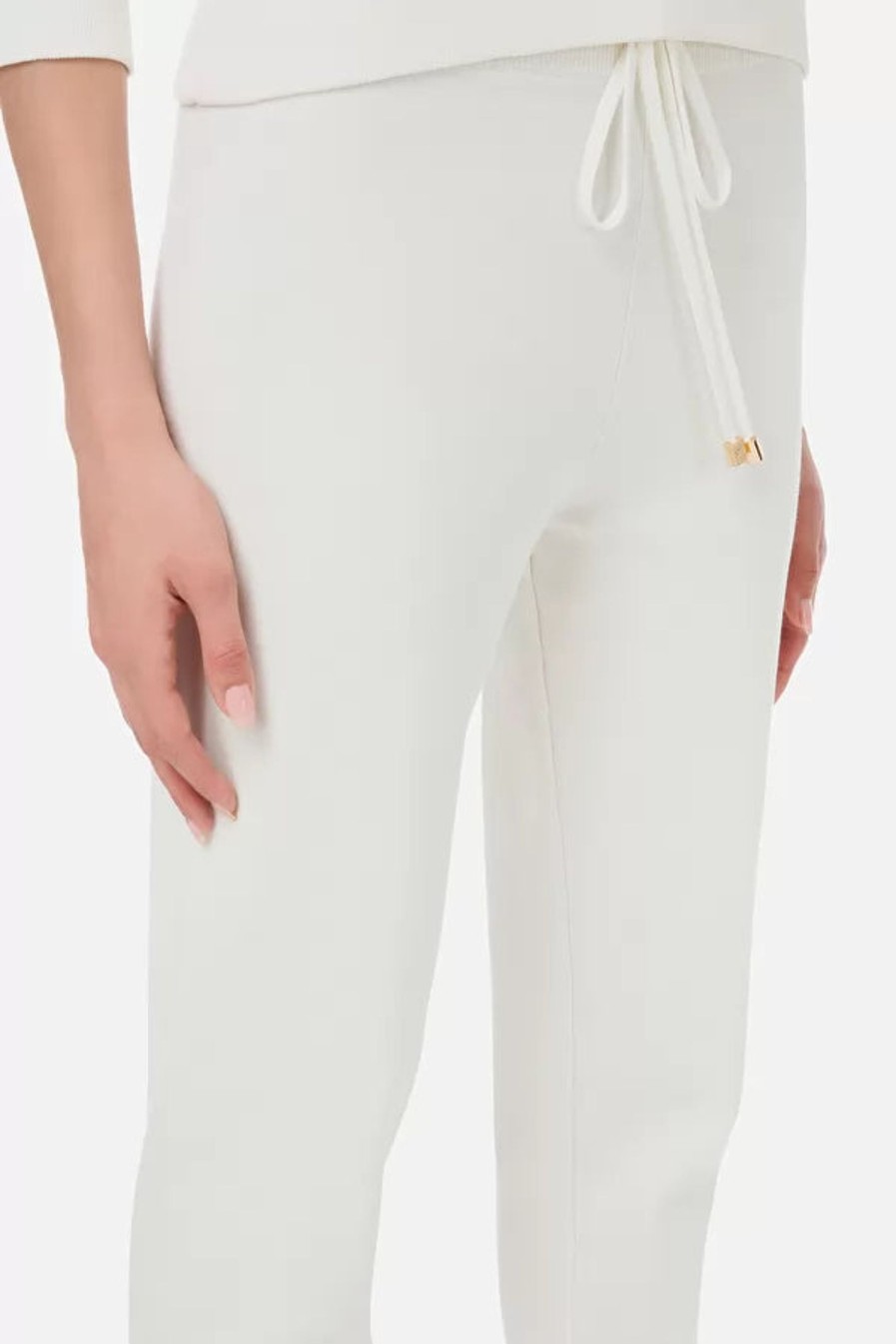 Abbigliamento ELISABETTA FRANCHI | Elisabetta Franchi - Pantalone Tricot Avorio