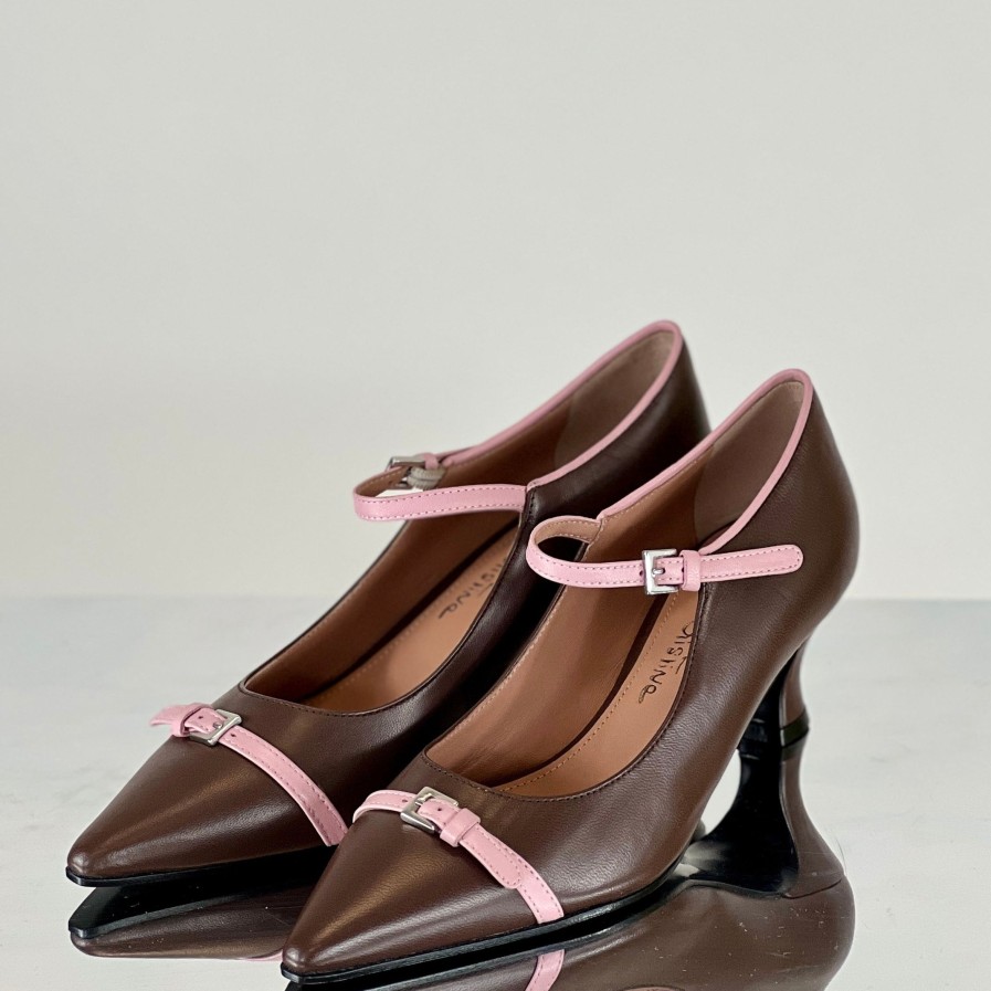 Scarpe MARIA CRISTINA | Scarpa Con Tacco Marrone+Rosa