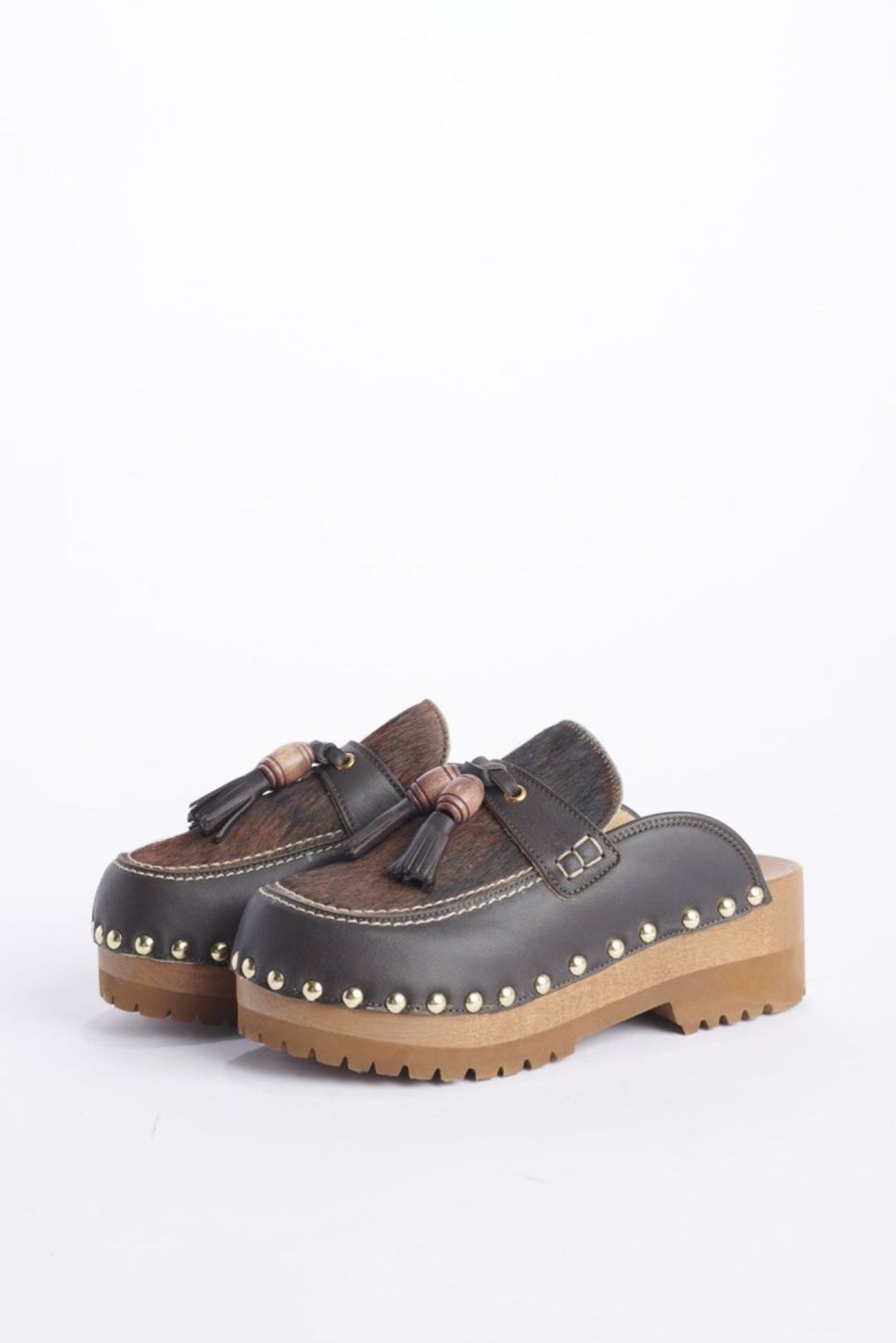 Scarpe JEJIA | Jejia Clogs Zoccolo Pony Brown Pony