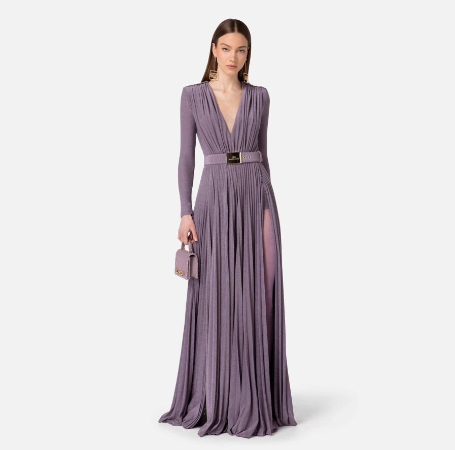 Abbigliamento ELISABETTA FRANCHI | Elisabetta Franchi Abito Jersey Lurex Candy Violet