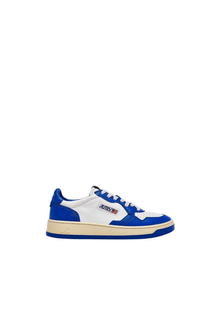 Scarpe AUTRY | Autry Sneakers Pelle Bicolore Bianco Blu Aulwwb15 Pblue/Wht