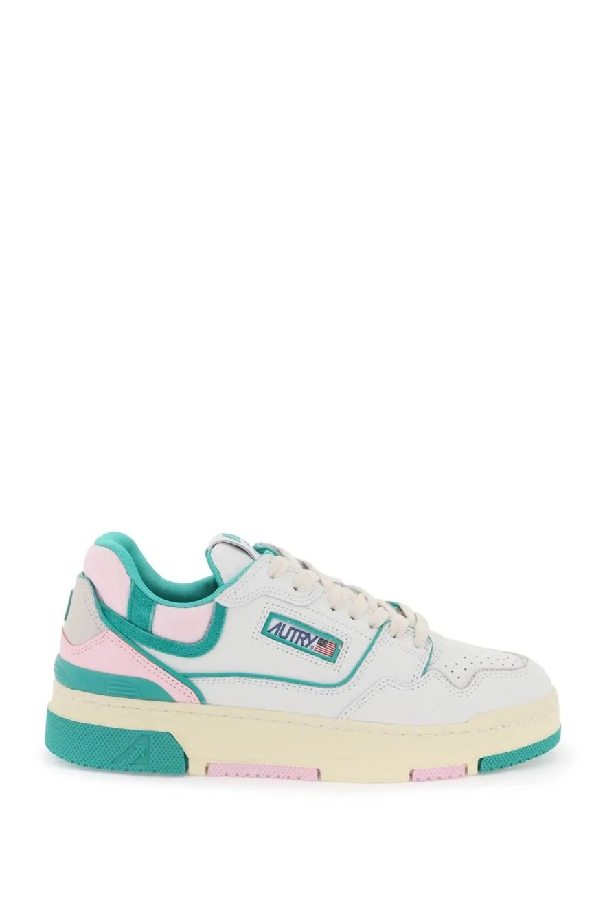 Scarpe AUTRY | Autry Sneakers Clc Bianco Verde E Rosa Wht/Emrld/Blsbrid