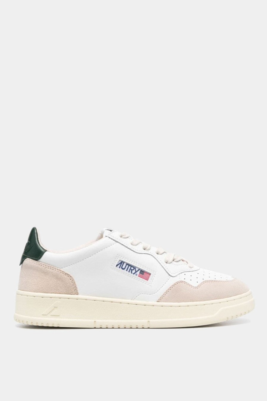 Scarpe AUTRY | Autry Sneakers Bianco Suede E Verde Aulm Ls56 Suede Mount/Wht