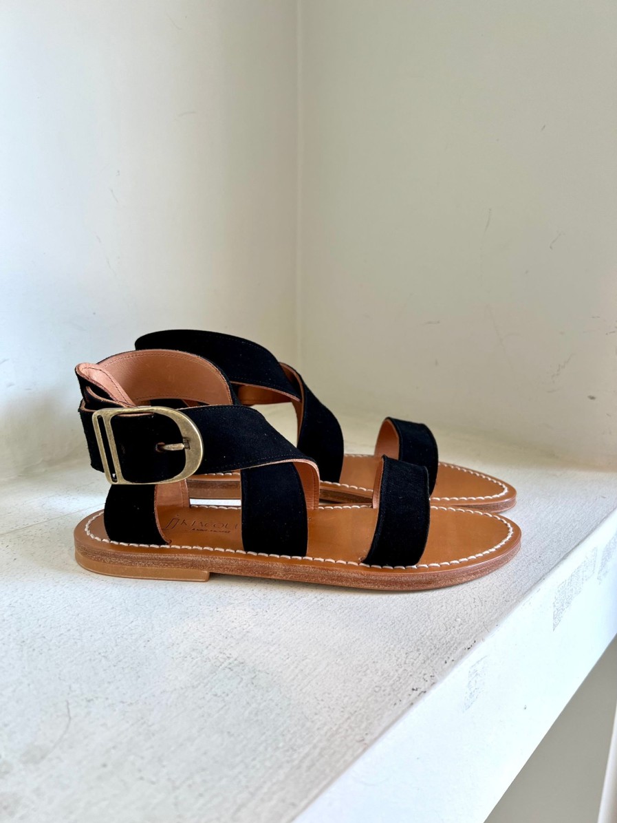 Scarpe KJACQUES | K. Jacques St. Tropez - Sandalo Lazare Velours Noir